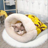 Lit chat, Sac de couchage pour chat - Jaune| Jaunette™ chatdoux