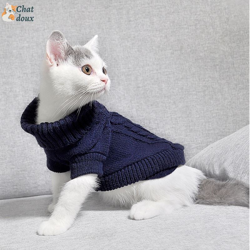 Pull chat rayé Kitty pull pour chats tricots, petits chiens chaton  vêtements mâle et femelle, haute élasticité, doux, chaud